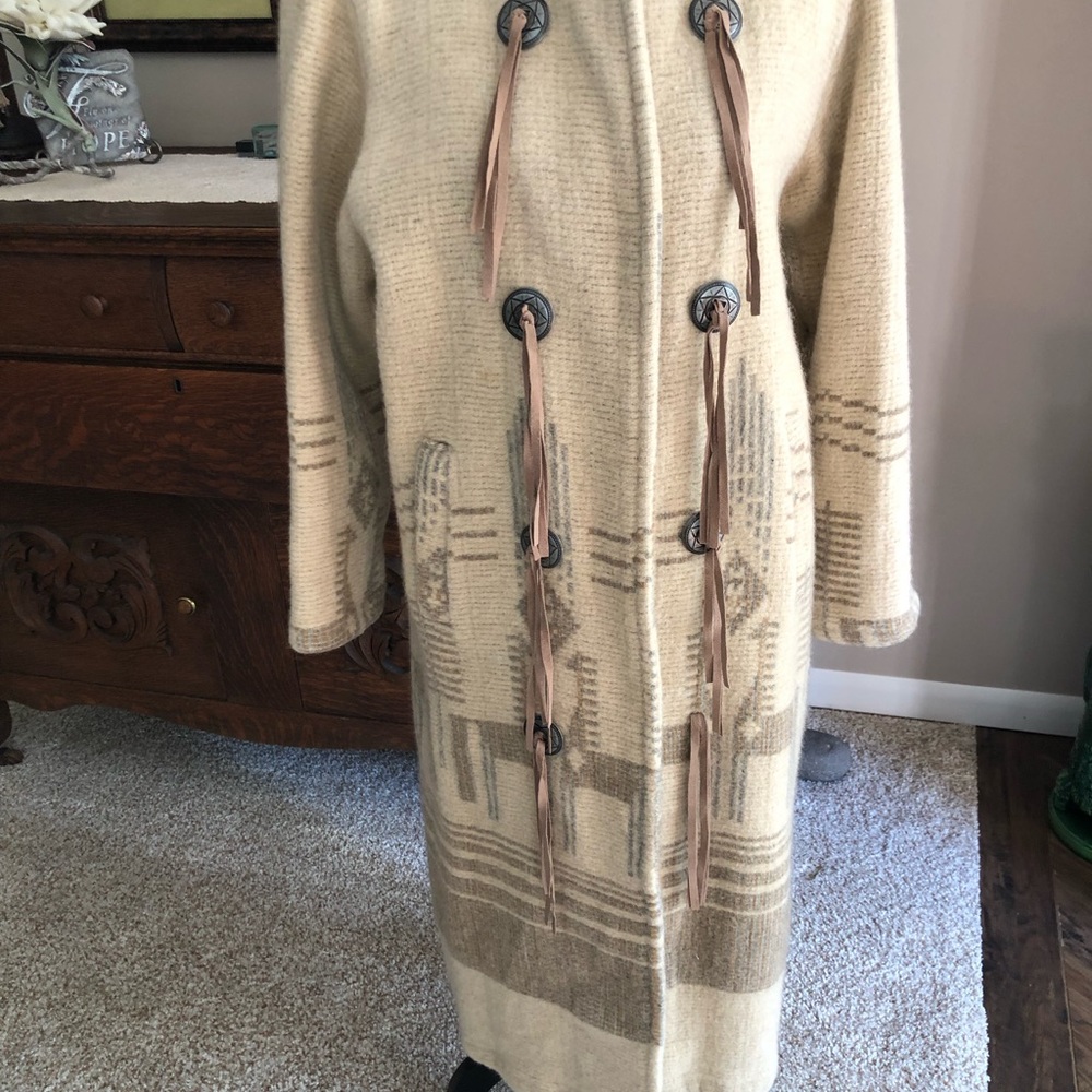 Vintage Woolrich full length southwest Mohair Wool blanket Coat